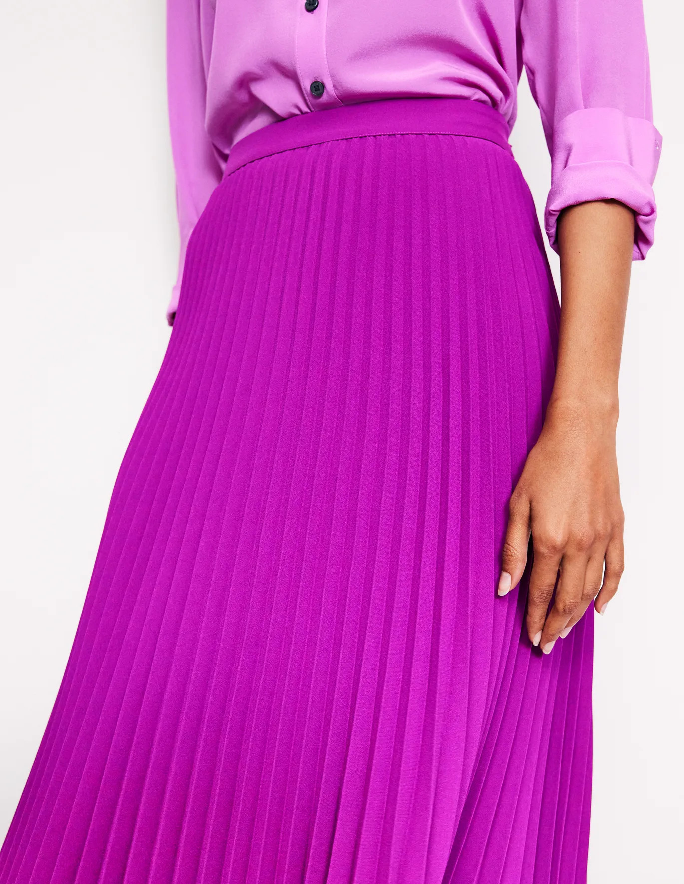 Camilla Pleated Midi Skirt - Regal Purple | Boden US | Boden (US)