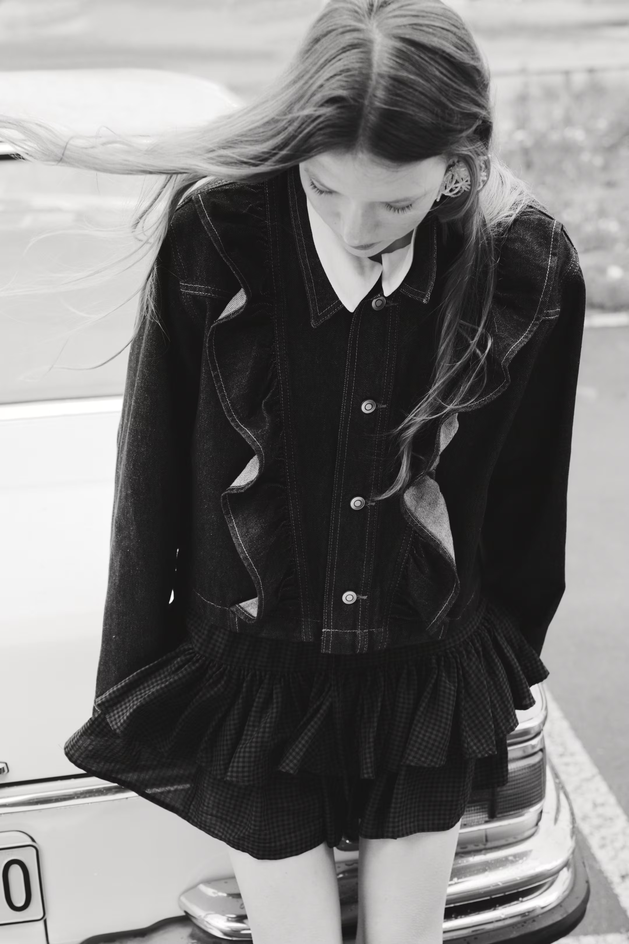 Ruffle-Trimmed Denim Jacket | H&M (US + CA)