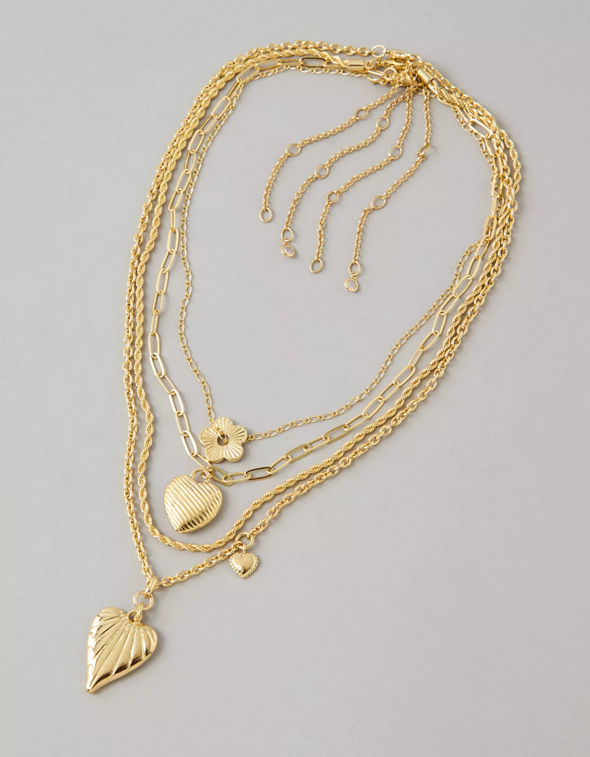 AE Heart Pendant Necklaces 3-Pack | American Eagle Outfitters (US & CA)