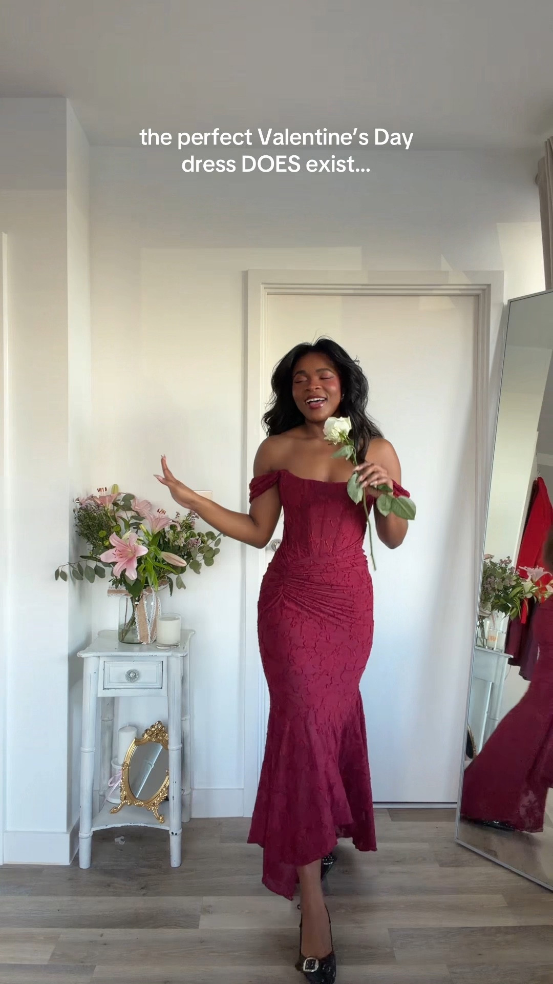 the sweetest house of cb burgundy dress for Valentine’s date night ♥️

#LTKValentine #LTKootd #LTKgrwm