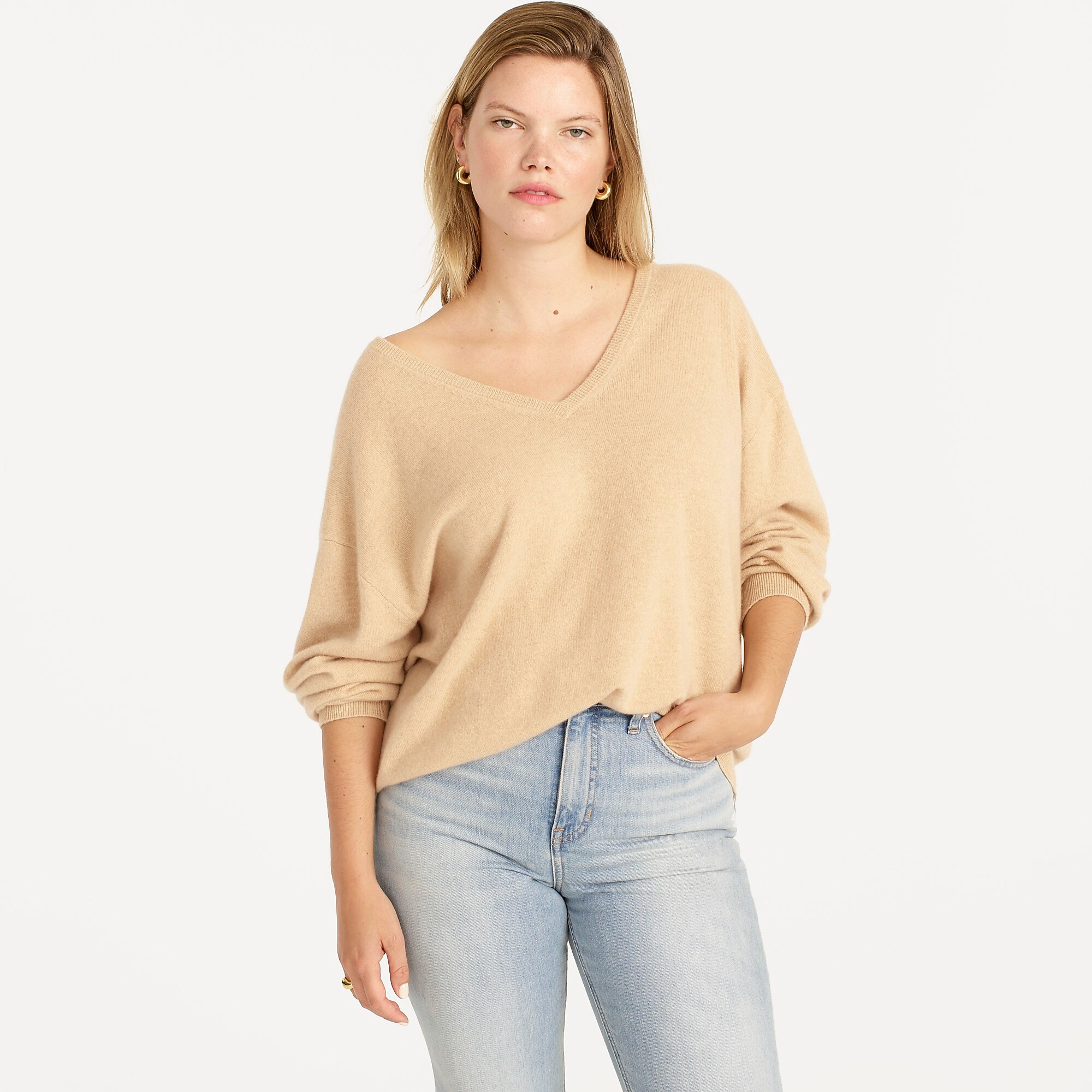 Cashmere relaxed V-neck sweater | J. Crew US