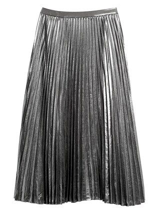 Metallic Pleated Midi Skirt | Banana Republic (US)