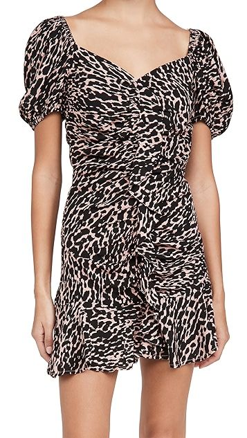 Mica Animal Ruffle Puff Sleeve Dress | Shopbop