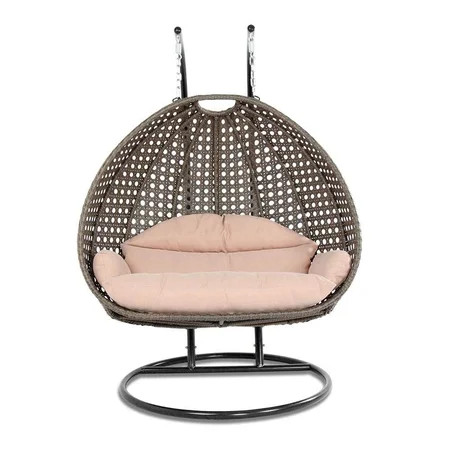 Luxury 2 Person Wicker Swing Chair with Stand and Cushion Outdoor Hanging Chair, Perfect for Patio,  | Walmart (US)