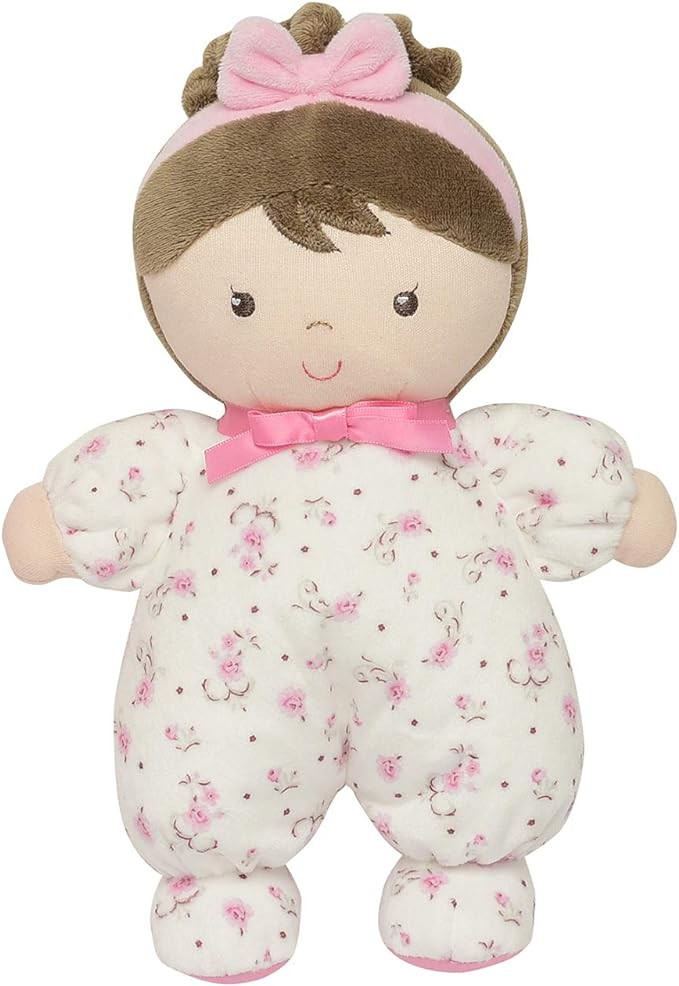 Little Me Plush Baby Doll with Rattle, Jackie (Pink Vintage Rose, 9 inch) | Amazon (US)