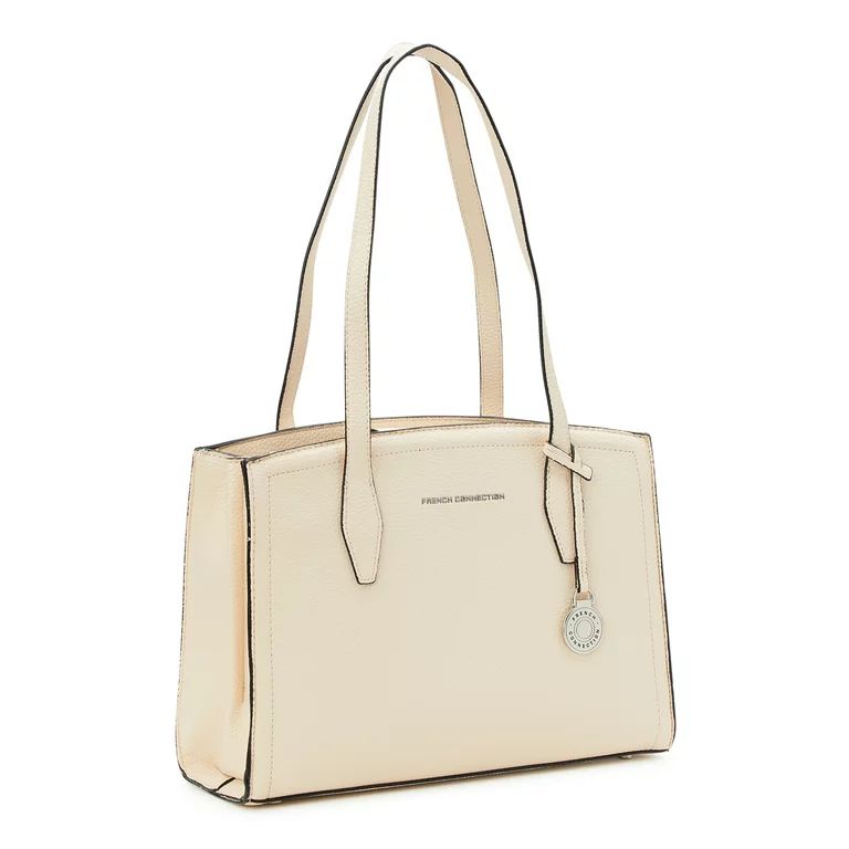 French Connection Women's Alisa Pebbled Three Section Shoulder Bag, Cream | Walmart (US)