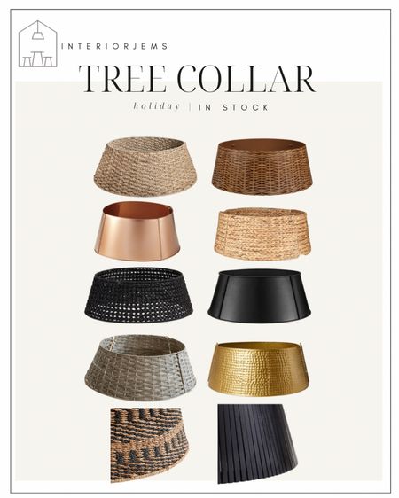 Tree collars that are in stock, woven tree collar, black tree collar, brass tree collar, brown tree collar, copper tree caller, affordable, Walmart, target, world market 

#LTKhome #LTKHoliday #LTKsalealert