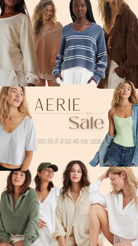 Aerie Sale: Extra 30% off tops with code: Topthis 💫







Aerie, Aerie Style, Aerie Finds, Fashion, Fashion Finds, Fashion Style

#LTKstyletip #LTKsalealert #LTKitbag