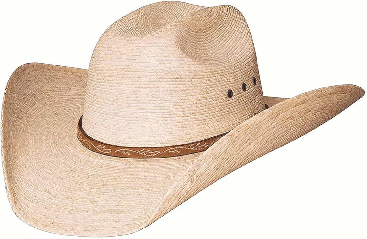 BULLHIDE Jason 10x Palm Leaf Straw Western Cowboy Hat, 4" Brim, Natural | Amazon (US)