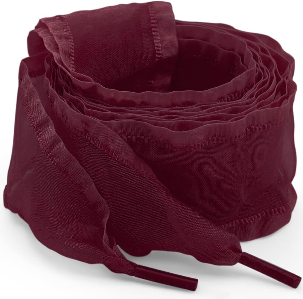 Snow Yarn Shoe Laces: 4CM Wide Flat Flounce Sheer Shoelaces for Sneakers | Amazon (US)