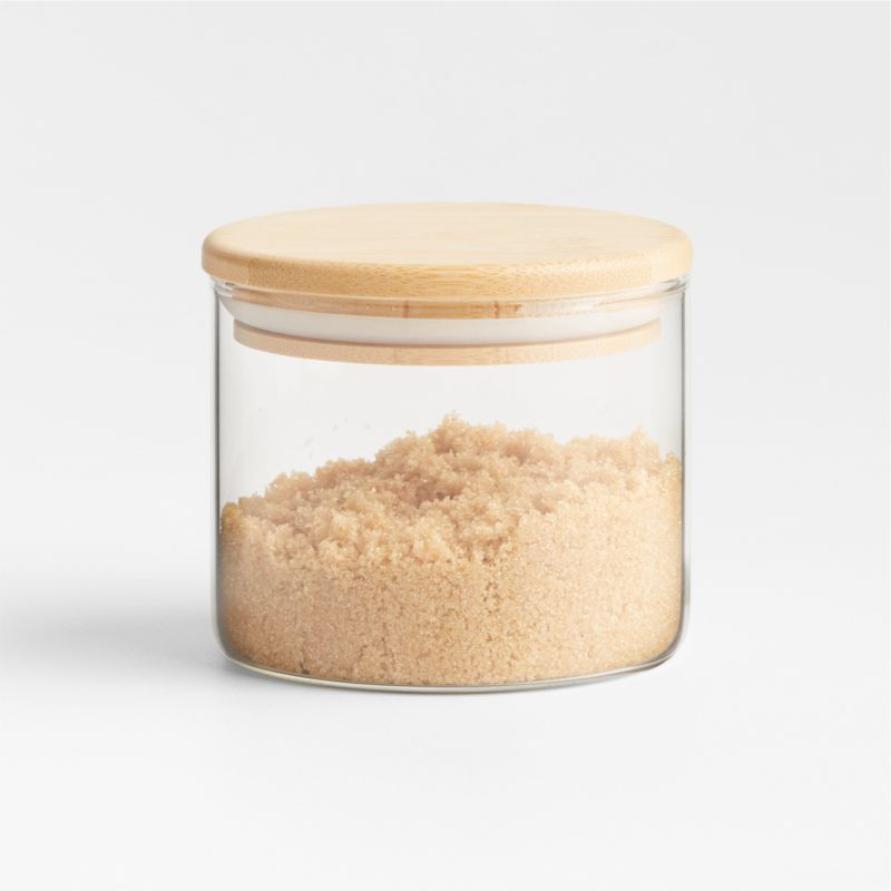 Small Round Glass Canister with Bamboo Lid + Reviews | Crate & Barrel | Crate & Barrel
