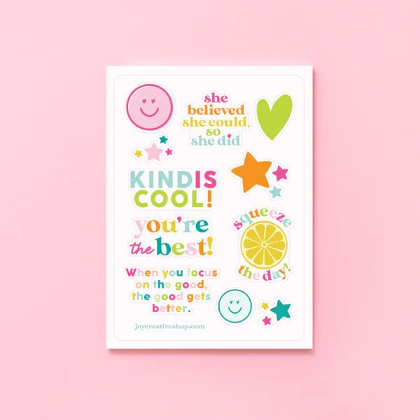 Hello Happiness x JCS Sticker Sheet | Joy Creative Shop