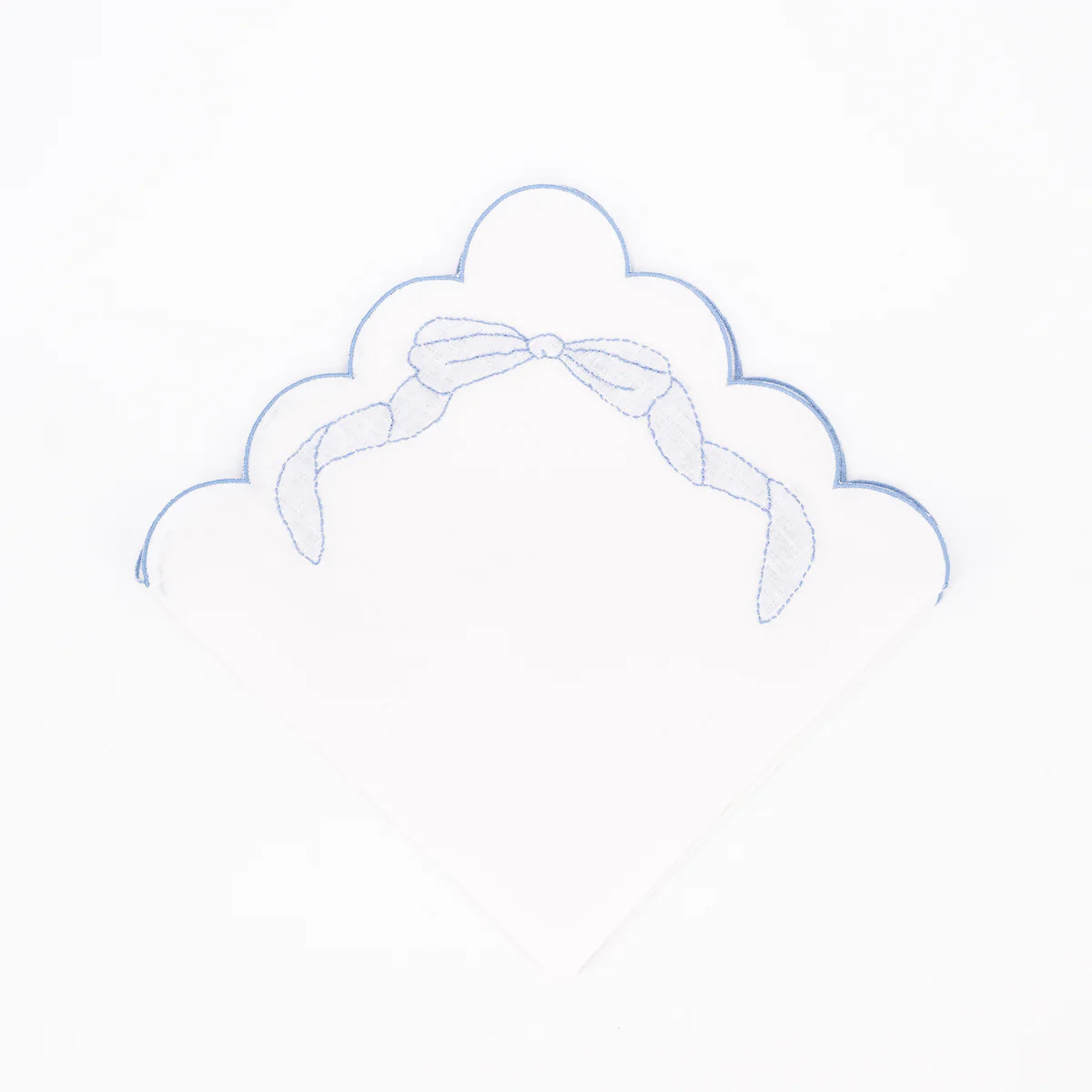 Scalloped Square Napkin - Ribbonerie Embroidery | Dondolo