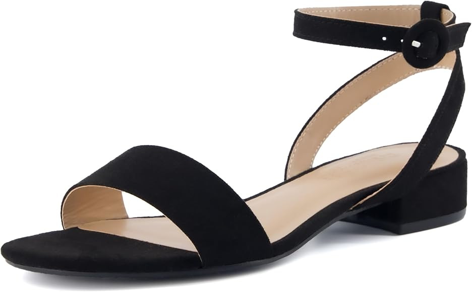 CUSHIONAIRE Women's Nila one band low block heel sandal +Wide Widths Available | Amazon (US)
