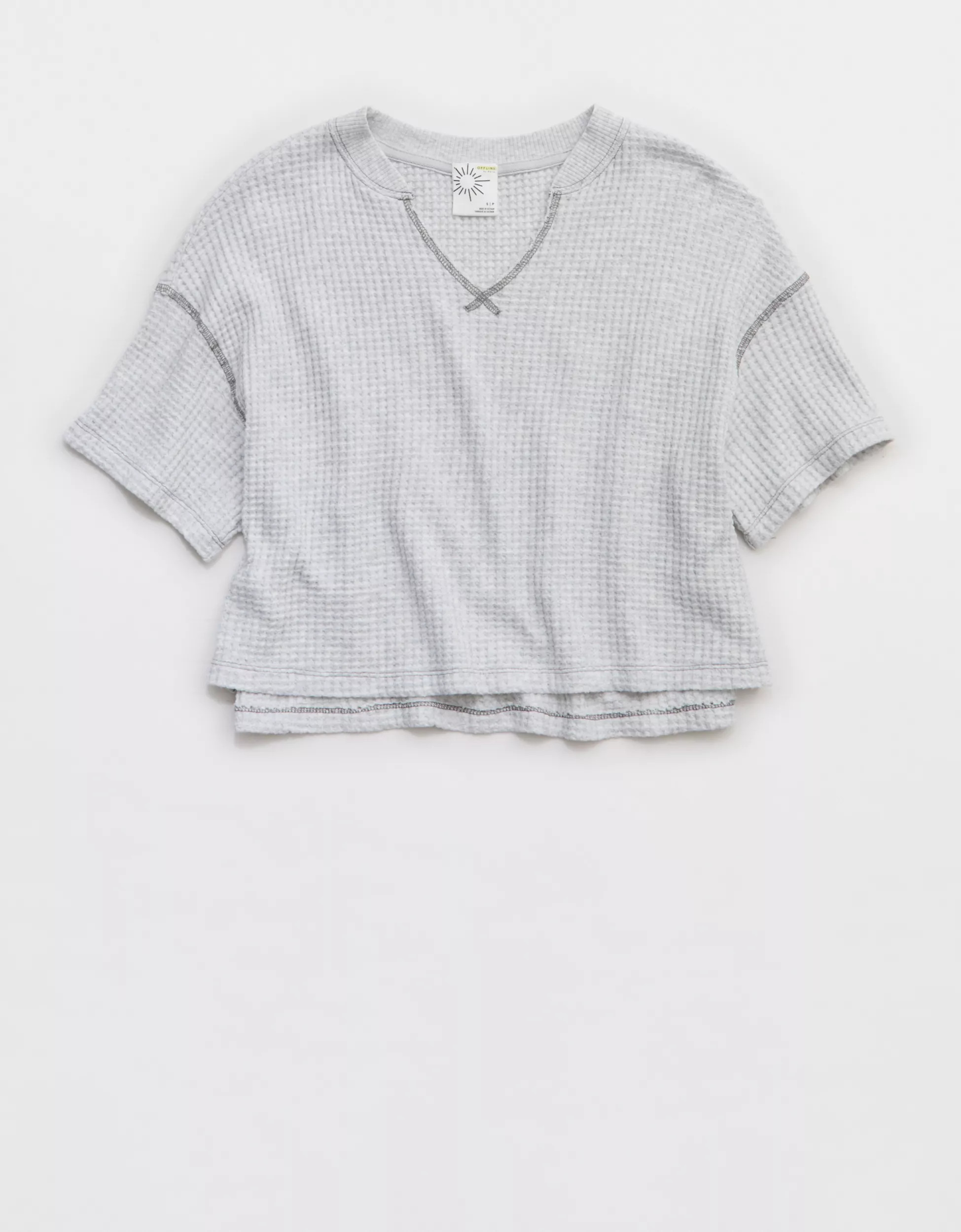 OFFLINE By Aerie Wow! Waffle Notch Neck T-Shirt | Aerie