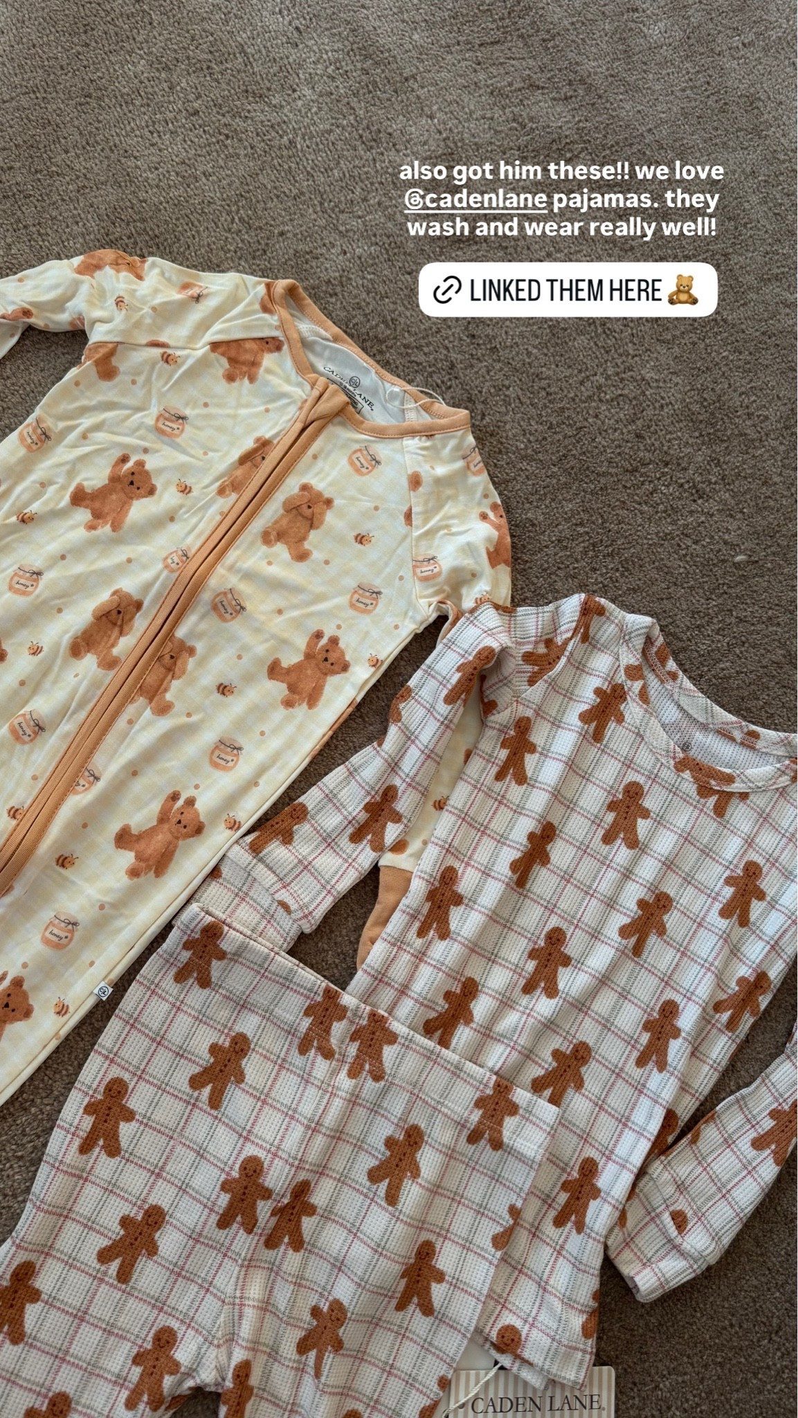 Caden Lane baby pajamas! Love the teddy bear zip up. Got the gingerbread as toddler Christmas pajamas.

#LTKmomlife #LTKKids #LTKBaby
