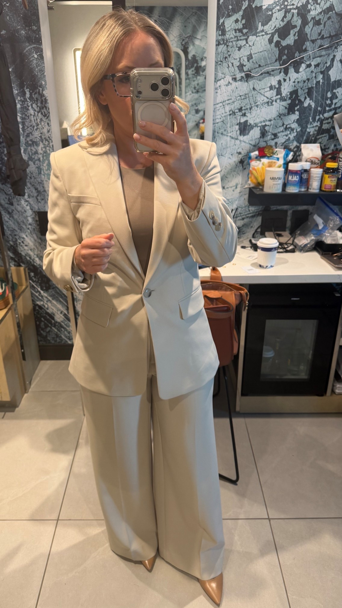 A comfortable and lightweight suit. Cream is perfect for year-round wear. Wearing a 2. 

#LTKPetite #LTKWorkwear #LTKOver40