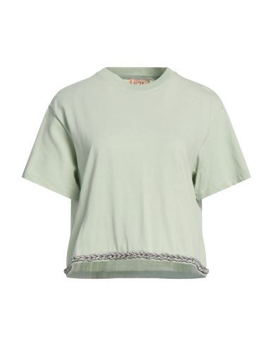 N°21 Woman T-shirt Light green Size 2 Cotton, Glass, Silicone | YOOX (US)