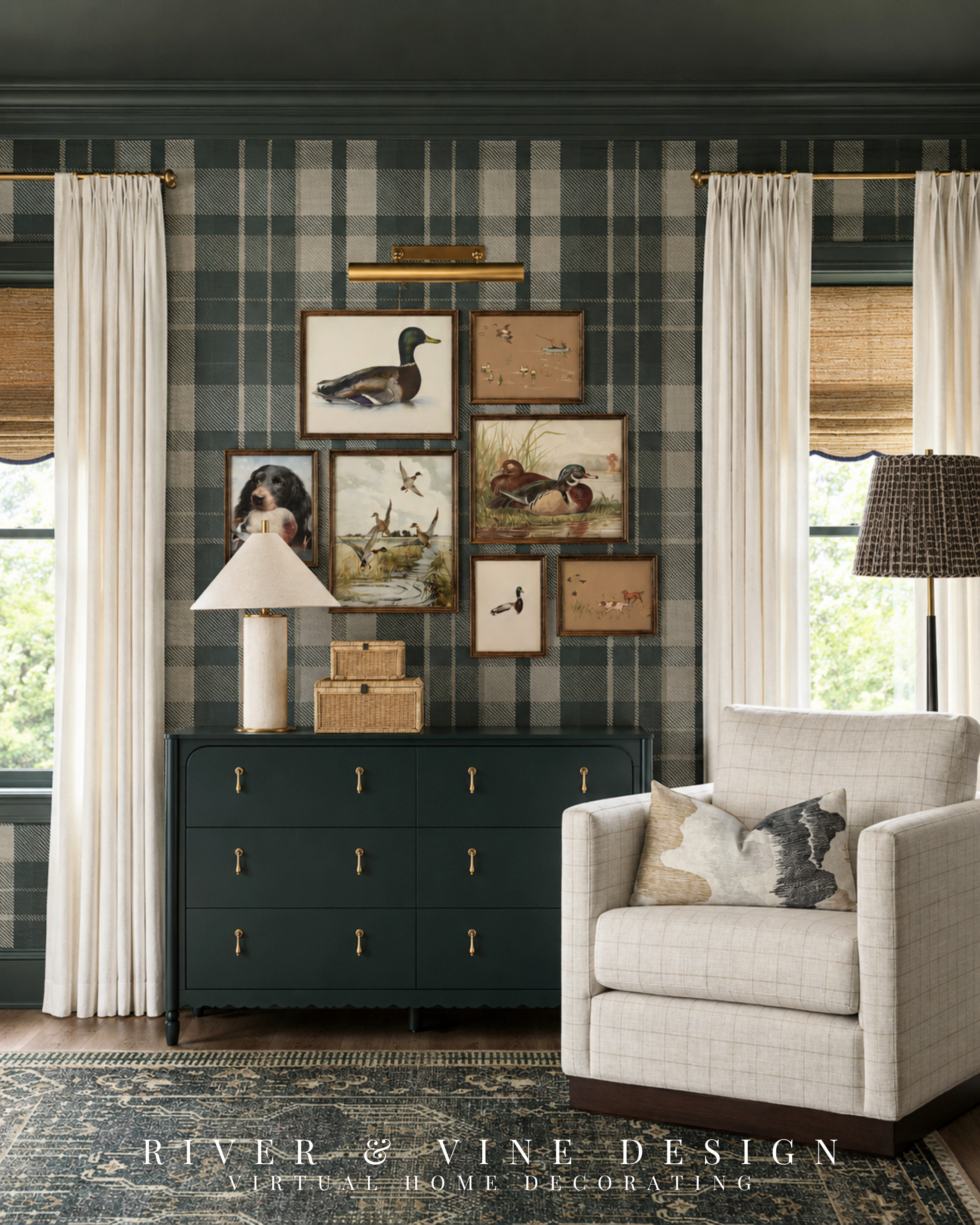 Pattern mixing gets expensive when every piece looks good alone—but nothing works once it reaches the room.

This view shows how to keep a pattern-heavy space from becoming overwhelming. The bold plaid stays on the walls, while the chair uses a much quieter check and the rug adds detail at a lower visual level. A solid dark green dresser breaks up the patterns, and the artwork repeats the room’s earthy colors without introducing another competing motif.

Every piece in this edit was selected to coordinate, so you can recreate the layered look without gambling on what might work. Tap to explore the furniture, wallpaper, rug, lighting and decor.

how to mix patterns, plaid kids bedroom, dark green dresser, boys room gallery wall, traditional kids room decor, patterned bedroom ideas, classic reading chair, layered boys bedroom

I may receive a commission from purchases made through my links. 

 #LTKHome #LTKKids