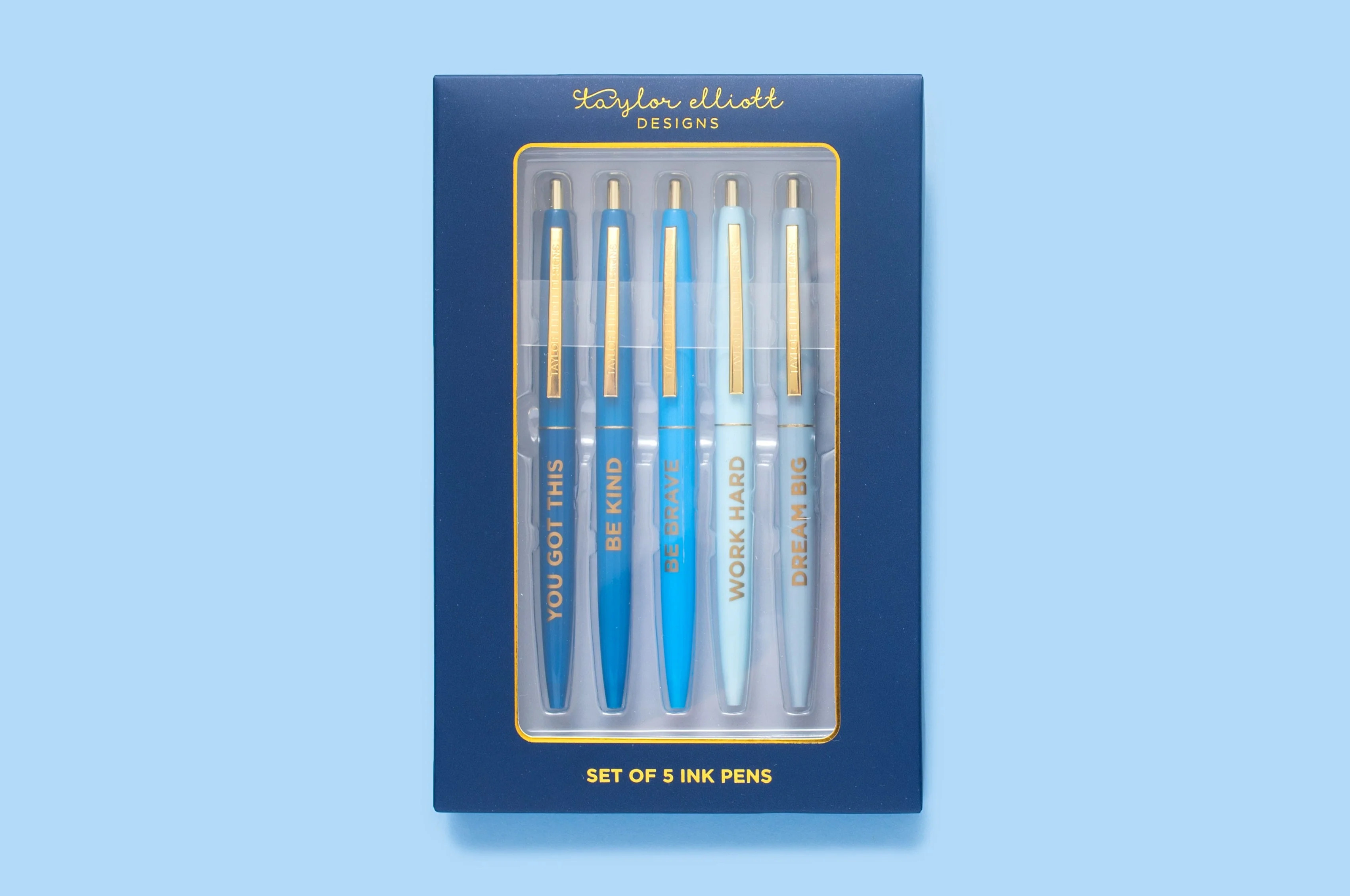 Navy Motivational Pen Set | Taylor Elliott Designs