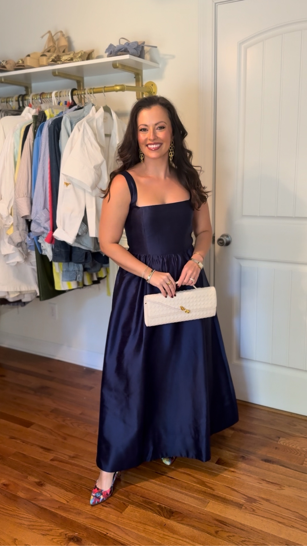 Fall wedding guest dress
Formal wedding guest dress
Black tie optional wedding guest dress 

Note: I’m wearing a Small here but wish I would’ve done XS! Size down one.
Straps are adjustable via buttons on the inner back which is great too. I’m 5’2” so if you’re taller this will be more of a midi on you

#LTKStyleTip #LTKWedding #LTKSeasonal