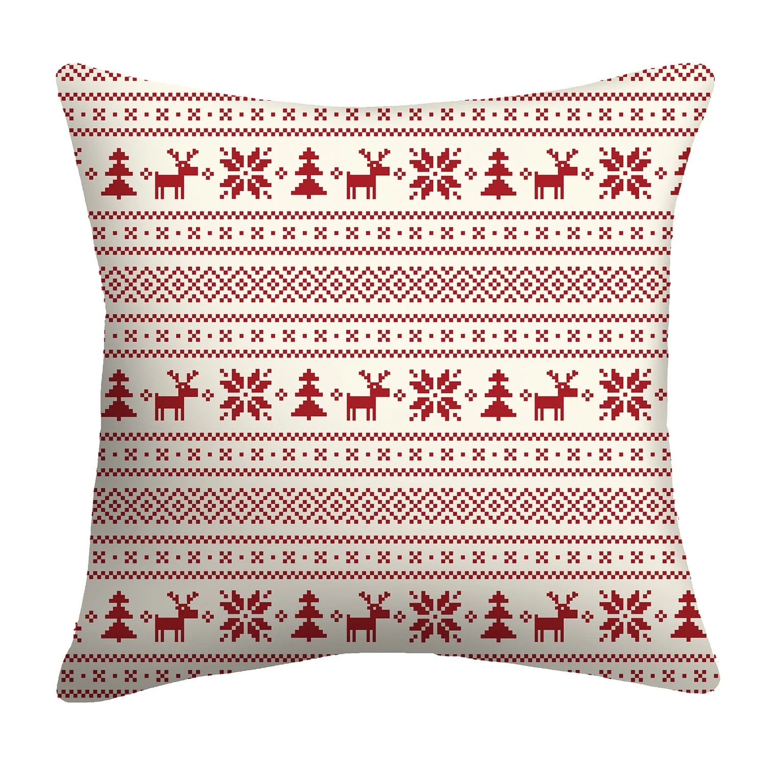Mainstays 16" x 16" Sweater Print Decorative Outdoor Throw Pillow, White / Red - Walmart.com | Walmart (US)