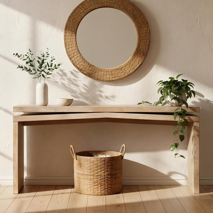 FIVEGIVEN 65" Modern Console Table, Long Entryway Table with Split-Level Silhouette & Sled Base, ... | Amazon (US)