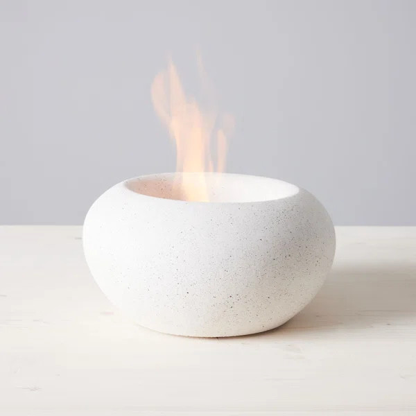 TerraFlame Stone Concrete Table Top Gel Fuel Fire Bowl - Indoor and Outdoor Use | Wayfair North America