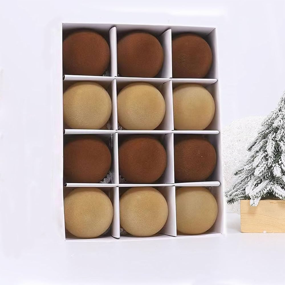 ELODSA 12pcs Velvet Christmas Balls, 2.4 Inch Flocked Christmas Balls Ornaments, Christmas Plasti... | Amazon (US)
