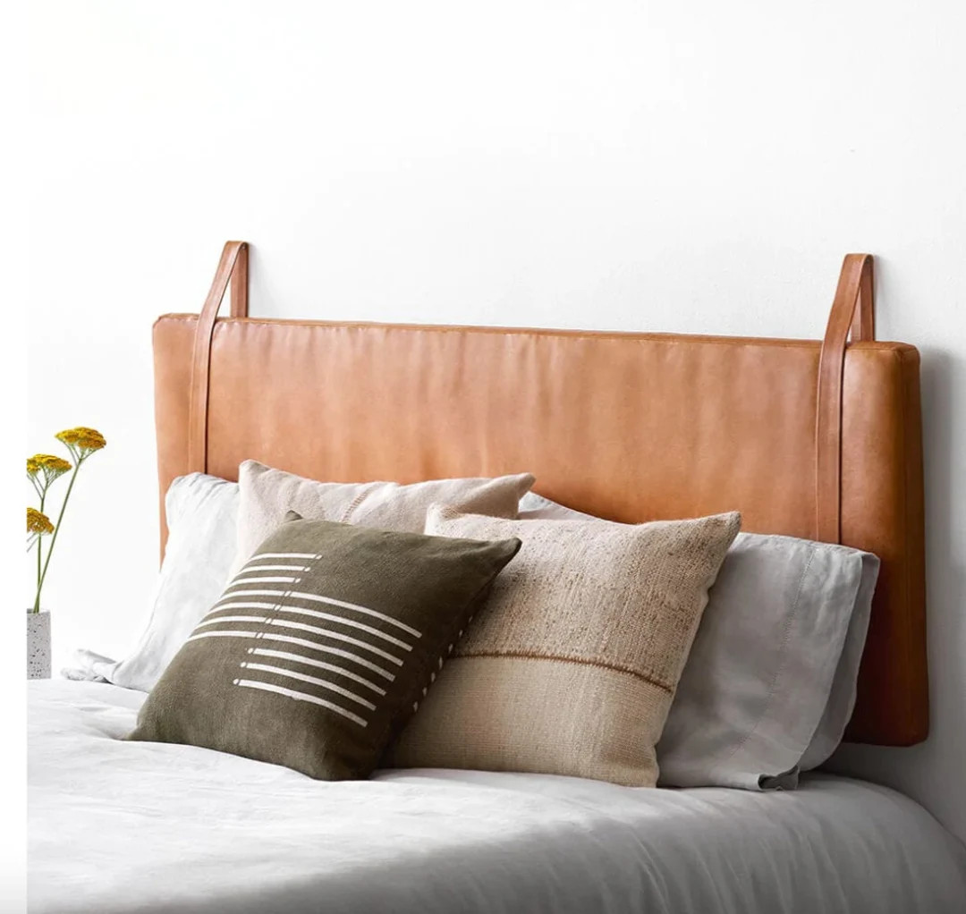 HANGING LEATHER HEADBOARD,Luxurious hanging leather headboard, Genuine Leather Headboard,wall han... | Etsy (US)