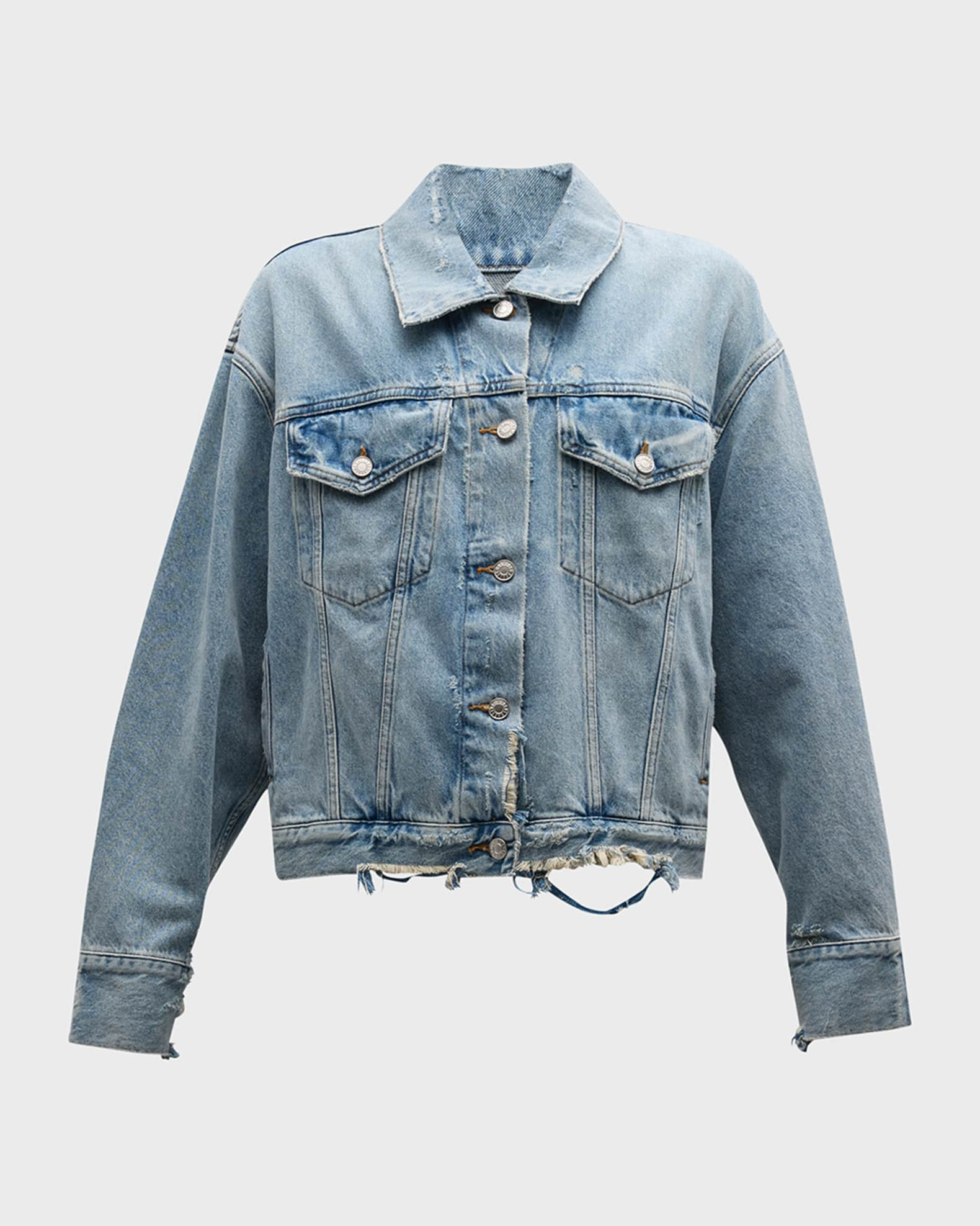 Martika Distressed Denim Jacket | Neiman Marcus
