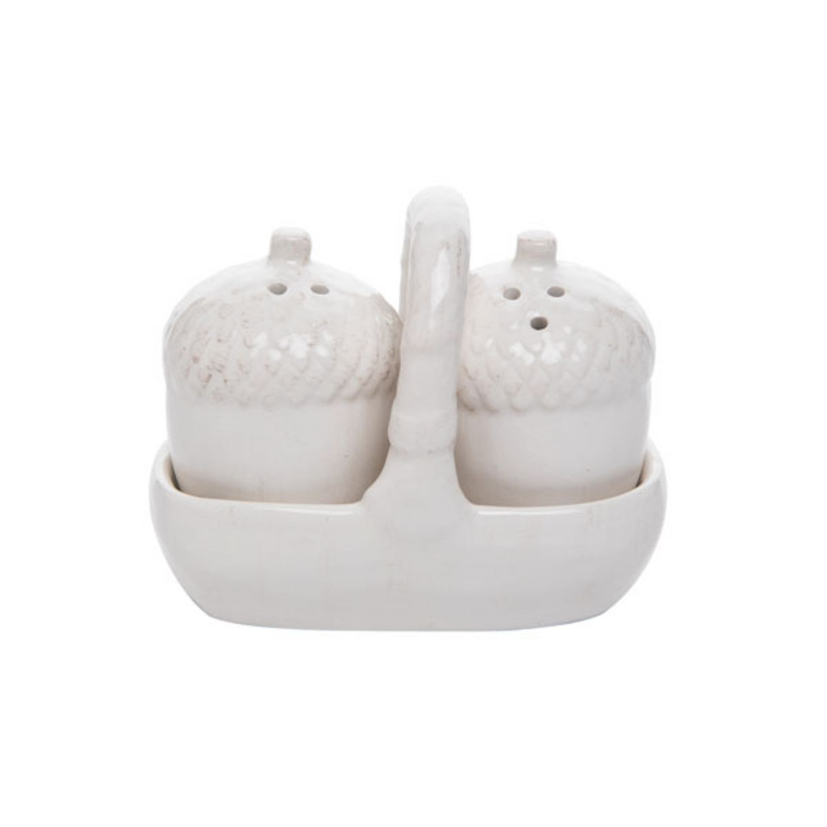 Transpac Dolomite 4 in White Harvest Acorn Salt and Pepper Shakers Set of 3 for Fall and Thanksgi... | Target