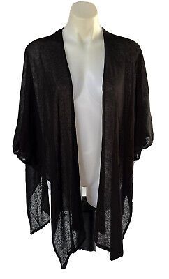 SEED HERITAGE Black Linen & Cotton Blend Light Weight Open Knit Top OS BNWT | eBay AU