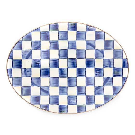 Royal Check Enamel Oval Platter - Medium | MacKenzie-Childs