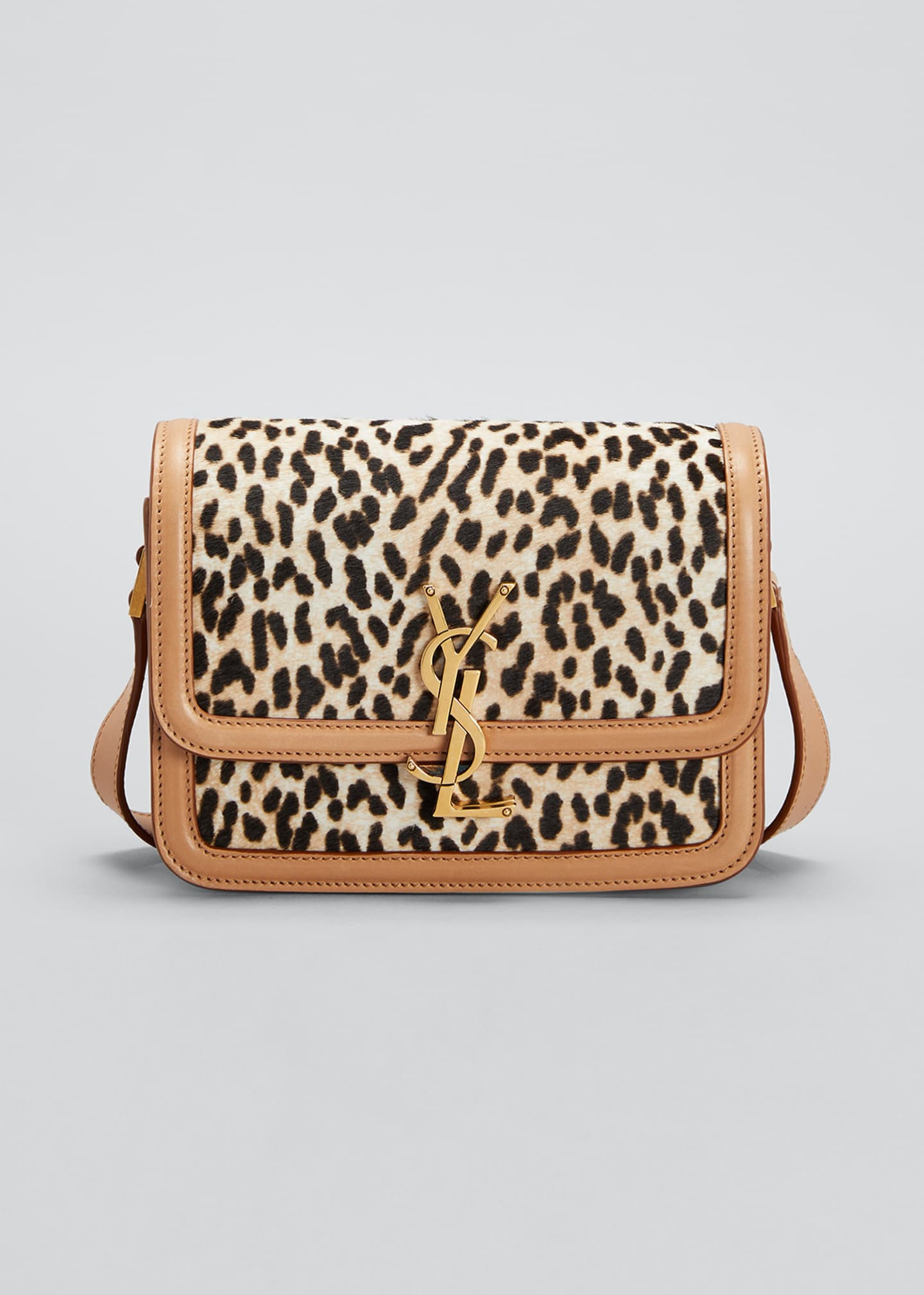 Solferino Small YSL Leopard-Print Calf Hair Satchel Bag | Bergdorf Goodman