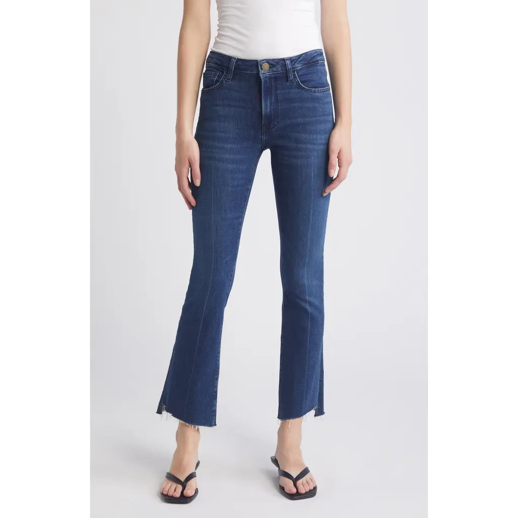 FRAME Le Crop Mini Boot Raw Step Hem Jeans in Calvin at Nordstrom, Size 24 | Nordstrom