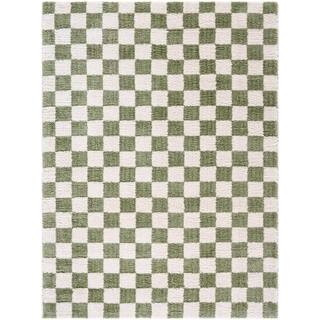 Livabliss Fossay Shag Green 8 ft. x 10 ft. Modern Indoor Area Rug FSG2330-71010 - The Home Depot | The Home Depot