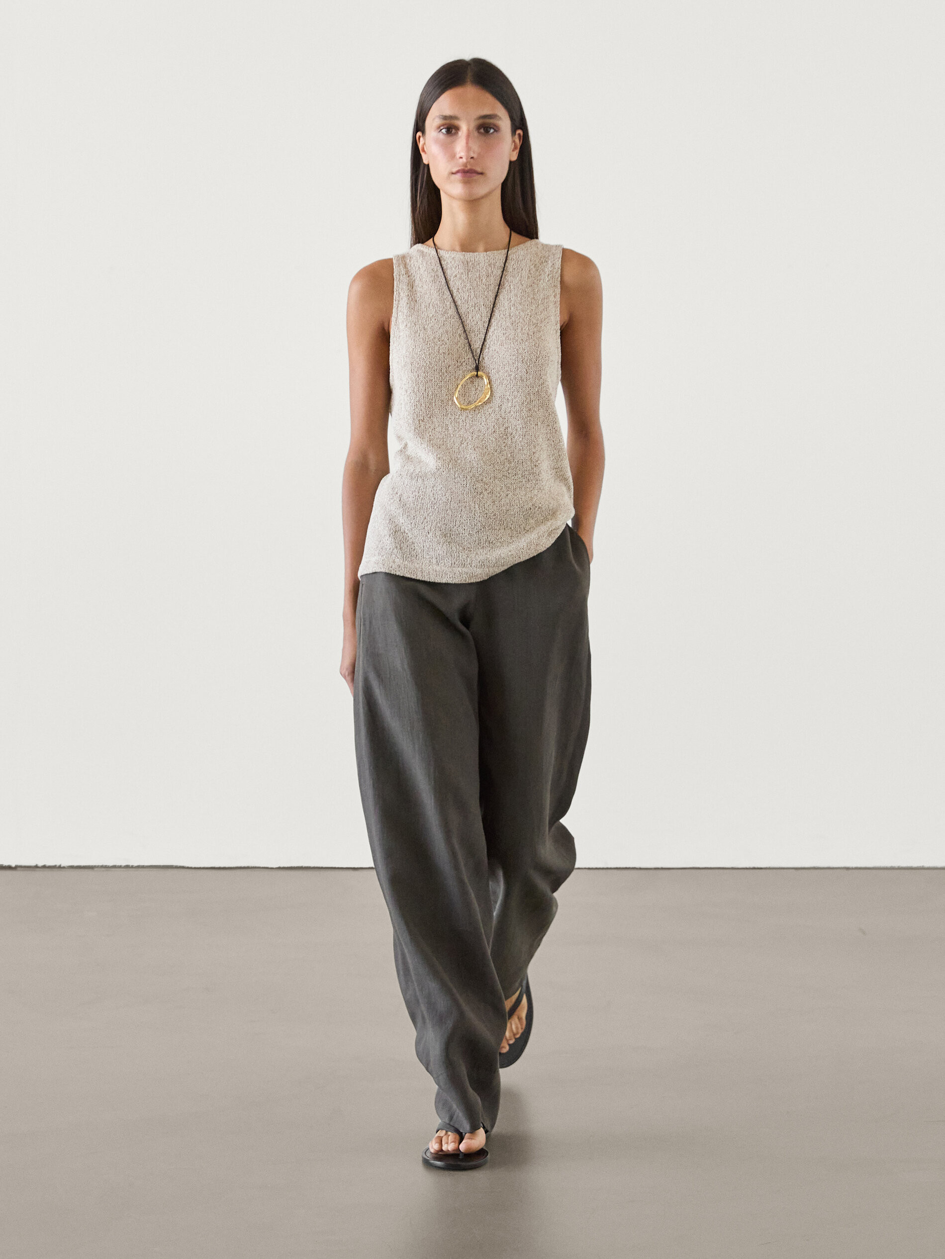 100% cotton twisted yarn T-shirt | Massimo Dutti US