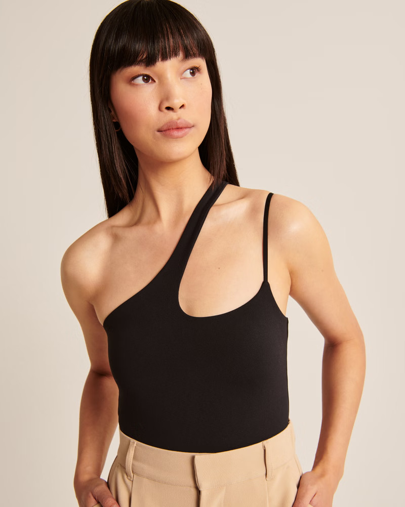 Women's Asymmetrical One-Shoulder Seamless Fabric Bodysuit | Women's Tops | Abercrombie.com | Abercrombie & Fitch (US)