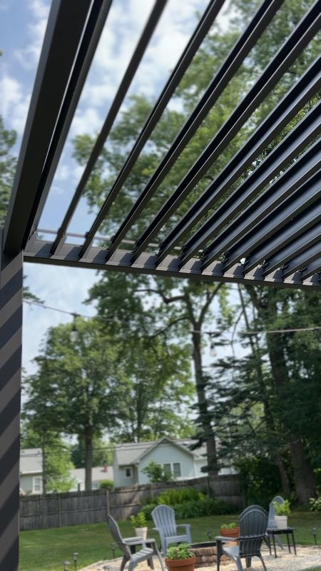 This Louvered pergola from Amazon is under $1900, and has slats that can close to protect you from the sun, as well as from the rain! There is an intricate gutter system, and the pergola can be bolted into the ground. It can handle snow and wind, and is a fantastic addition to any backyard, deck, patio etc. order now to get it delivered in time for use this summer! 

#LTKVideo #LTKSummerSales #LTKHome

#LTKSummerSales #LTKHome #LTKSaleAlert