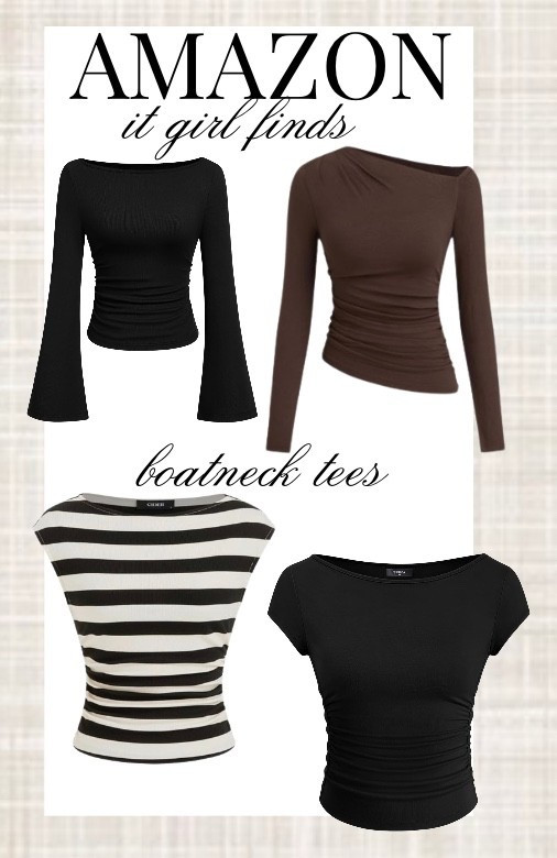 Amazon it-girl basics 🖤 The most flattering boatneck tees — fitted, sculpting, and perfect for layering or wearing on their own.
#amazonfinds #ltkstyle #elevatedbasics #capsulewardrobe #itgirlstyle #amazonfashion #ltkfashion #everydayoutfits #minimalstyle #wardrobebasics


#LTKootd #LTKgrwm