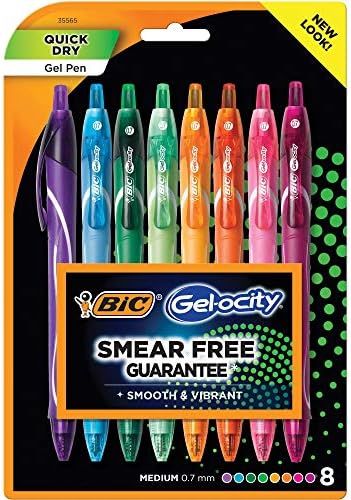 BIC Gel-Ocity Quick Dry Gel Pens, Medium Point Retractable Gel Pen (0.7mm), Assorted Colors, 8-Co... | Amazon (US)