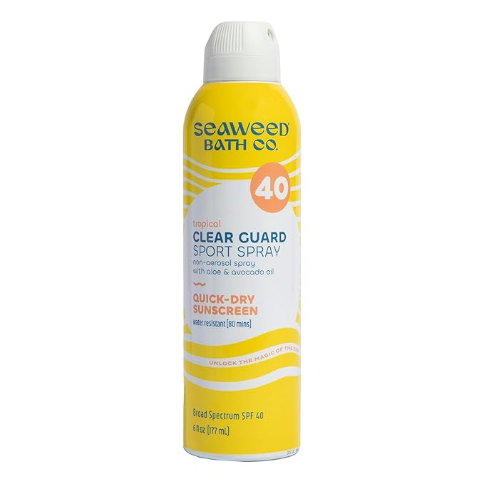 Seaweed Bath Co. Clear Guard SPF 40 Sport Broad Spectrum Sunscreen Spray, 6 Ounce, Sustainably Ha... | Amazon (US)