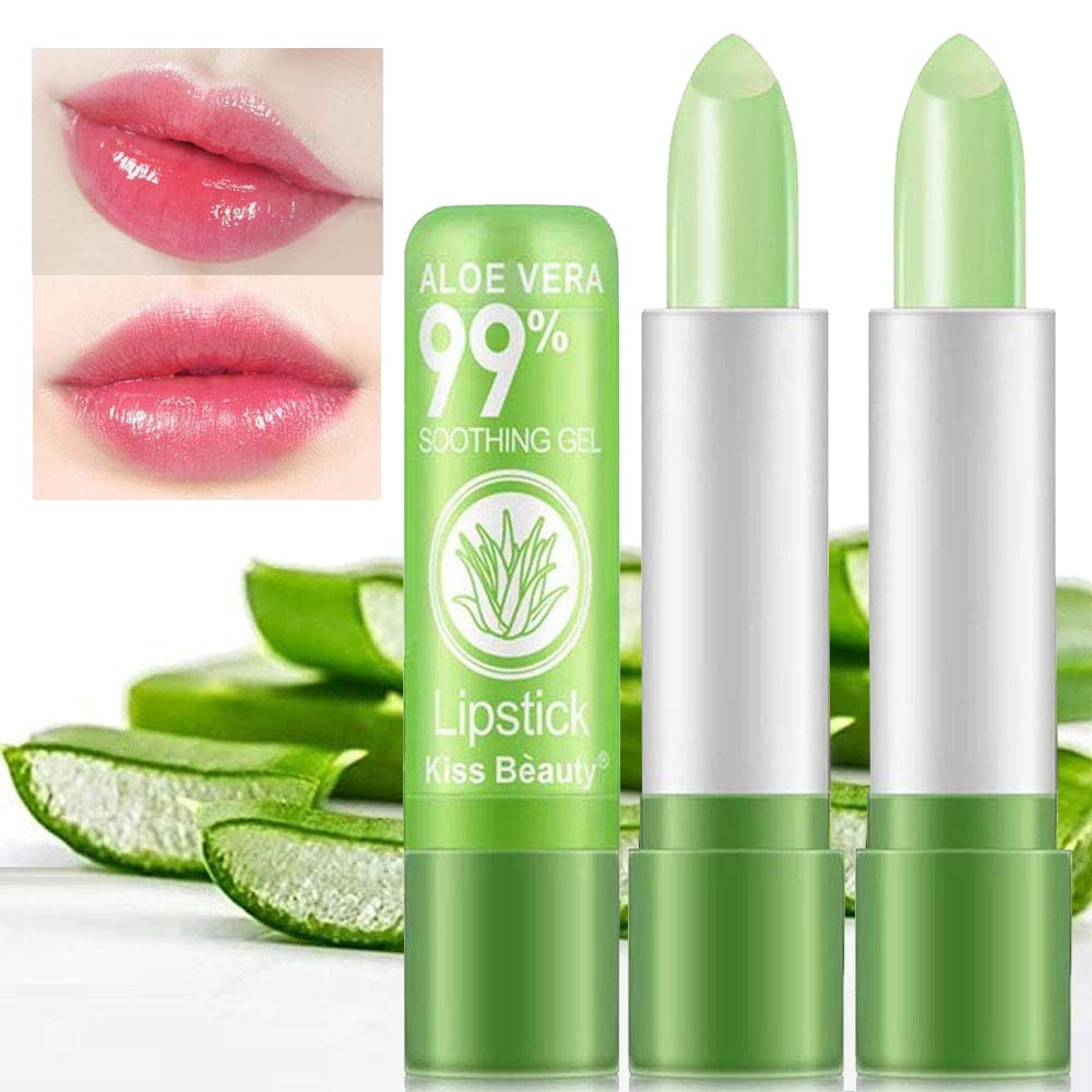 firstfly 2 Pack Aloe Vera Lipstick, Nutritious Color Change Lip Balm Tinted | Amazon (US)
