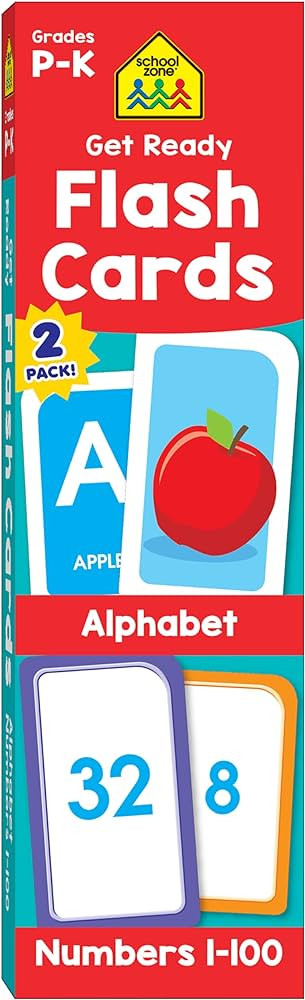 School Zone Get Ready Flash Cards Alphabet & Numbers 1-100 2-Pack: 112 Cards, Preschool & Kinderg... | Amazon (US)