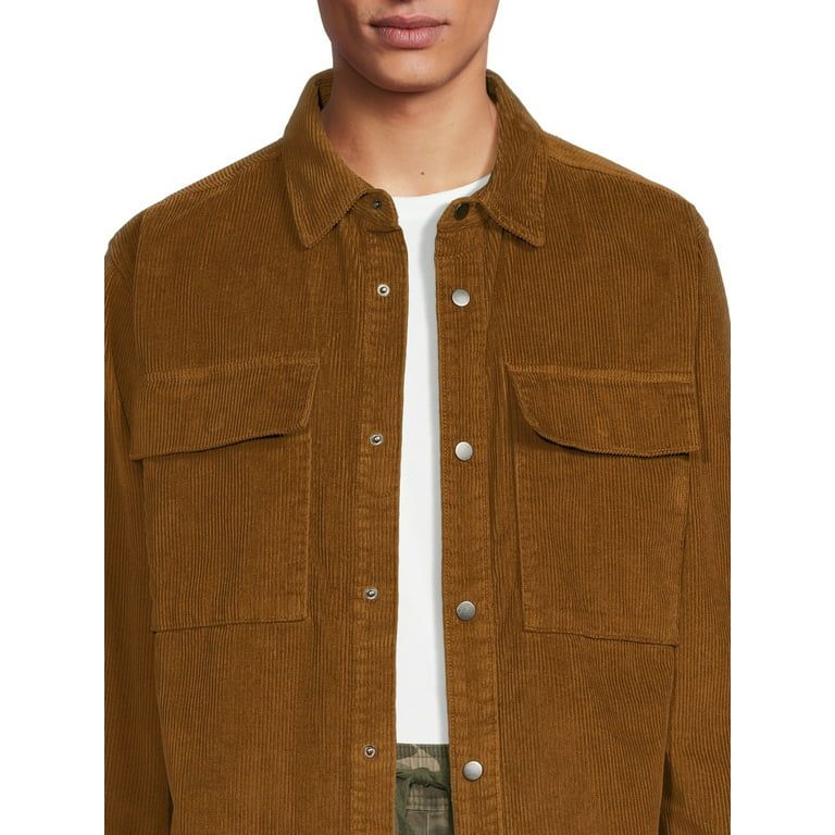 No Boundaries Men’s Layering Corduroy Shirt Jacket, Sizes XS-3XL | Walmart (US)