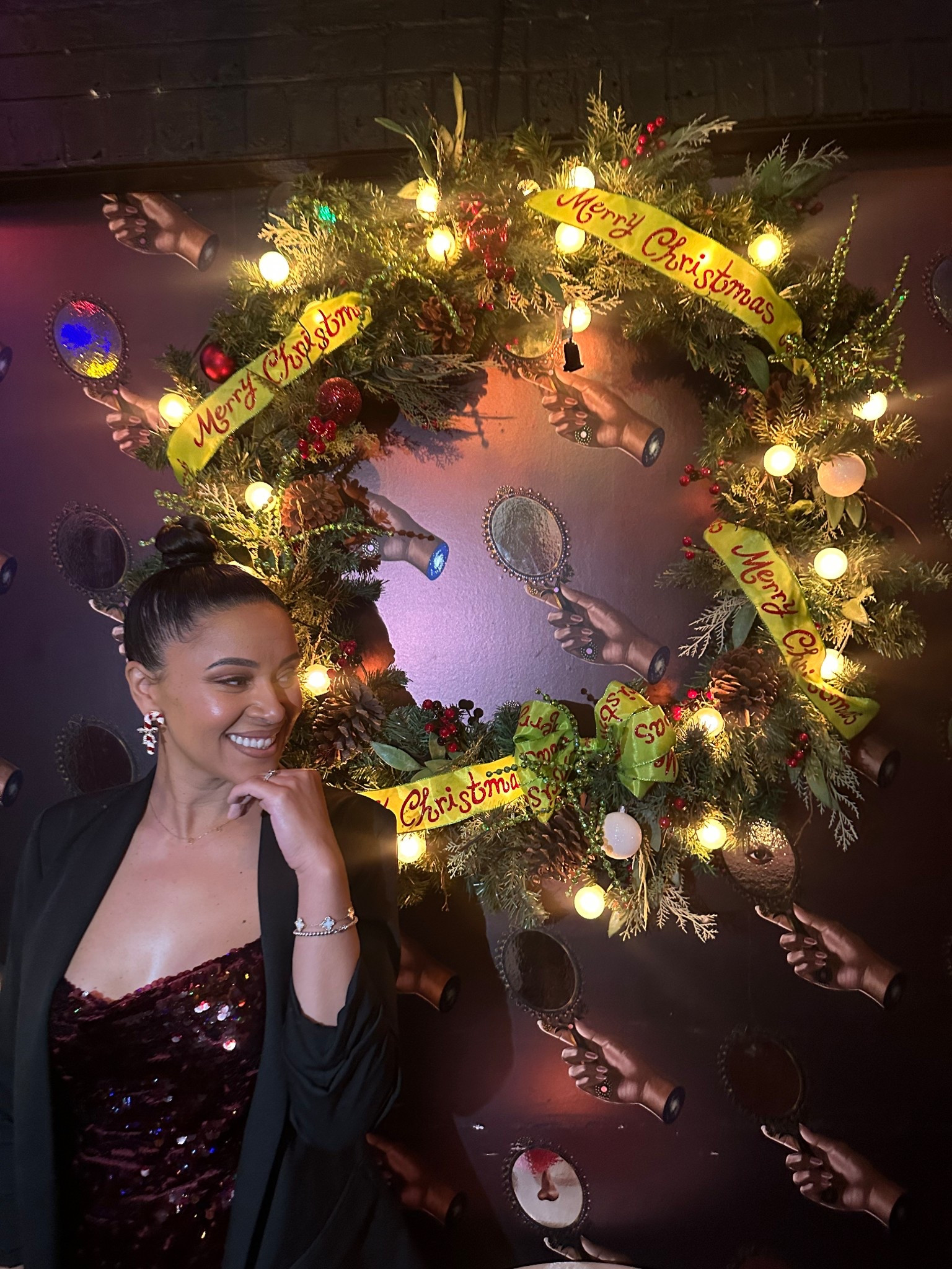 Girls night at the blind elf was a vibe. Shop my look now for your next holiday gathering. 

#LTKHoliday #LTKgrwm #LTKootd