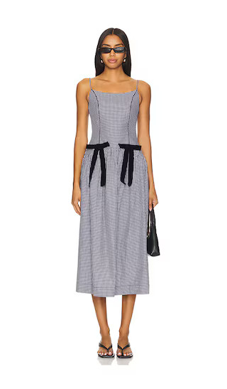 Persephone Midi Dress in Black Gingham | Revolve Clothing (Global)