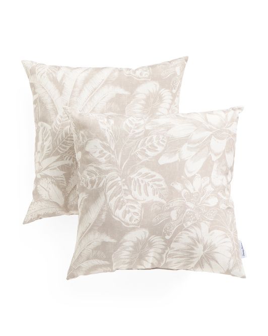 18x18 2pk Indoor Outdoor Palm Leaves Pillows | TJ Maxx