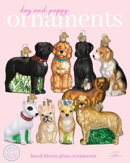 Dog and puppy ornaments
Christmas ornaments
Holiday gift guide for the pet lover dog lover 
Lab dachsund 
Bull terrirgolden doodle
Beagle 
French bulldog 

#LTKHoliday #LTKGiftGuide #LTKhome